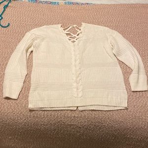 1X Full Circle Trends cream white sweater